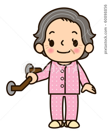 Grandmother grabbing railing Grandmother grabbing railing 60898856