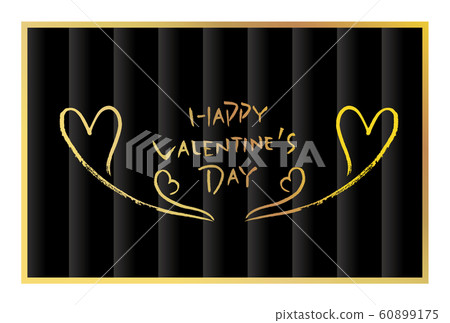 情人節賀卡黃金在黑色背景上有字母 60899175