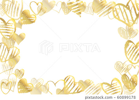 情人節卡金手寫的心框架沒有文字 60899178