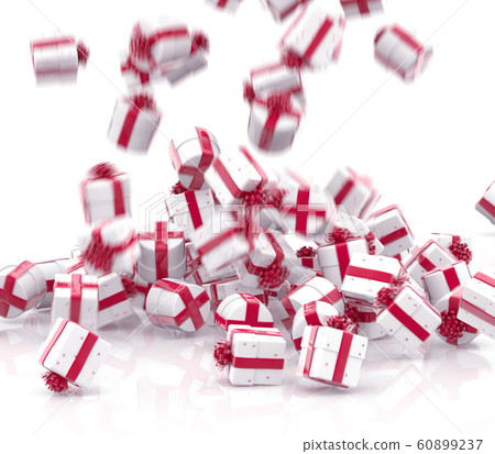Falling Christmas gift boxes isolated on white background Falling Christmas gift boxes isolated on white background 60899237