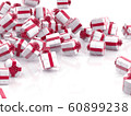 Falling Christmas gift boxes isolated on white background 60899238