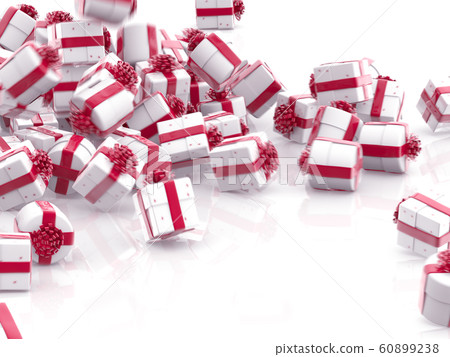 Falling Christmas gift boxes isolated on white background Falling Christmas gift boxes isolated on white background 60899238