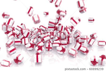 Falling Christmas gift boxes isolated on white background Falling Christmas gift boxes isolated on white background 60899239