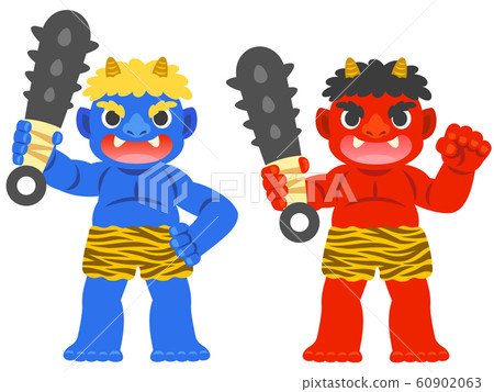 紅色惡魔和藍色惡魔的插圖 60902063