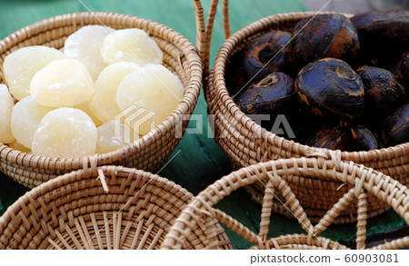 Vietnamese traditional food for tet from vegetables, close up homemade sweet water chestnut jam Vietnamese traditional food for tet from vegetables, close up homemade sweet water chestnut jam 60903081