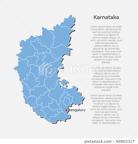 India Country Map And Karnataka State Template - Stock Illustration ...