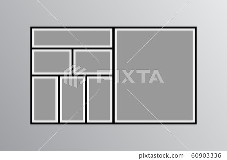 Vector empty collage board seven images, photos 60903336