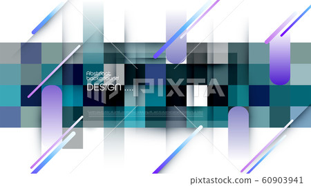 Abstract dynamic motion of geometric shape, pattern composition. Colorful gradient background. Vector modern graphic, minimal design elements for a backdrop, template, poster, wallpaper, flyer, layout Abstract dynamic motion of geometric shape, pattern composition. Colorful gradient background. Vector modern graphic, minimal design elements for a backdrop, template, poster, wallpaper, flyer, layout 60903941