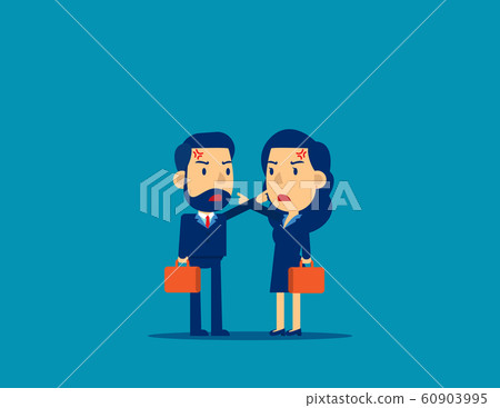 Colleagues controvert. Person fighting Concept, 60903995