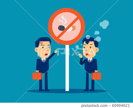 Bad person character smoking under signal no Bad person character smoking under signal no 60904021