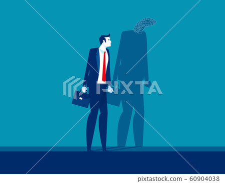 Businessman with shadow reflect yourself. Concept 60904038