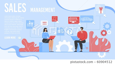 Landing Page with Team Working on Sales Management 60904512