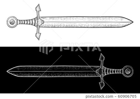 Sword. Hand drawn sketch. Vector illustration. 60906705