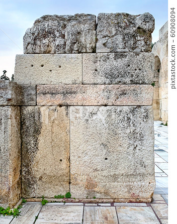 Ancient stone wall of the Acropolis, Athens, Greece Ancient stone wall of the Acropolis, Athens, Greece 60908094