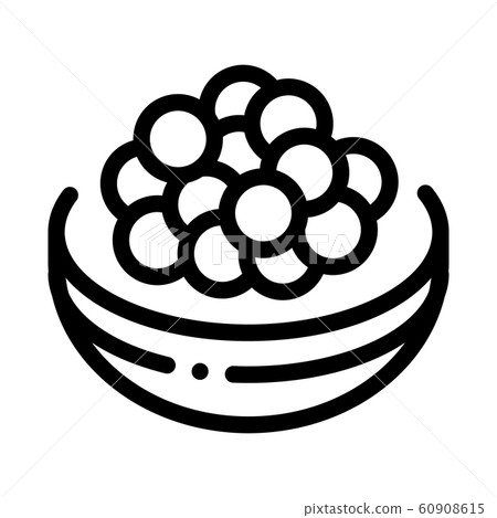 Caviar On Tray Icon Vector Outline Illustration 60908615