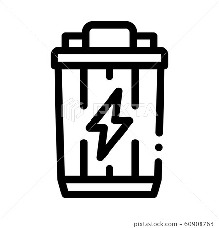 Lightning Battery Icon Vector Outline Illustration 60908763