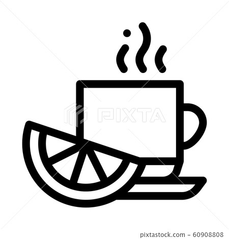 Lemon Tea Cup Icon Vector Outline Illustration Lemon Tea Cup Icon Vector Outline Illustration 60908808
