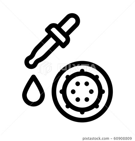 Pipette Microbe Icon Vector Outline Illustration Pipette Microbe Icon Vector Outline Illustration 60908809