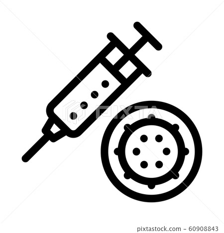 Syringe And Virus Icon Vector Outline Illustration Syringe And Virus Icon Vector Outline Illustration 60908843