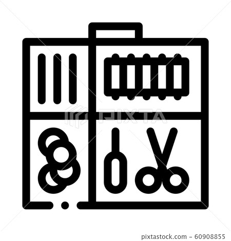 Sewing Kit Case Icon Vector Outline Illustration Sewing Kit Case Icon Vector Outline Illustration 60908855