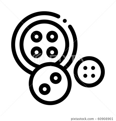 Sewing Buttons Icon Vector Outline Illustration Sewing Buttons Icon Vector Outline Illustration 60908901