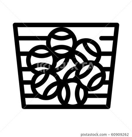 Basket With Balls Icon Vector Outline Illustration Basket With Balls Icon Vector Outline Illustration 60909262