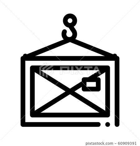 Wooden Container Icon Vector Outline Illustration 60909391