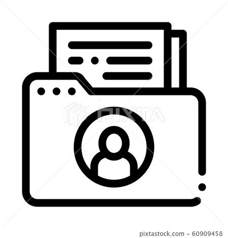 Folder With Files Icon Vector Outline Illustration 60909458
