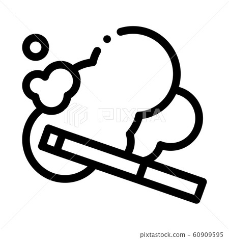 Smoke Cigarette Icon Vector Outline Illustration Smoke Cigarette Icon Vector Outline Illustration 60909595