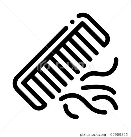 Comb Lost Hair Icon Vector Outline Illustration 60909825