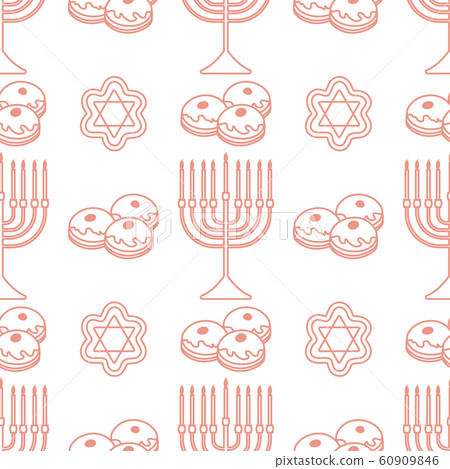 Vector Seamless pattern Hanukkah Jewish holiday Vector Seamless pattern Hanukkah Jewish holiday 60909846