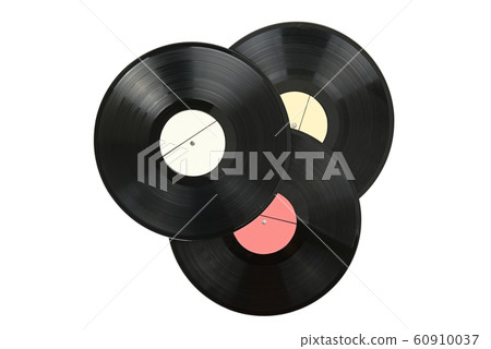 Three vinyl music discs isolated on white Three vinyl music discs isolated on white 60910037