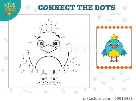 Connect the dots kids game vector illustration. Preschool children education activity Connect the dots kids game vector illustration. Preschool children education activity 60910488