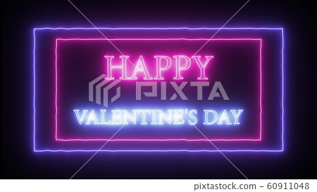 Neon sign Happy Valentine's Day 60911048