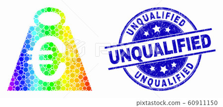 Vector Bright Pixel Euro Mass Icon and Distress Unqualified Watermark Vector Bright Pixel Euro Mass Icon and Distress Unqualified Watermark 60911150