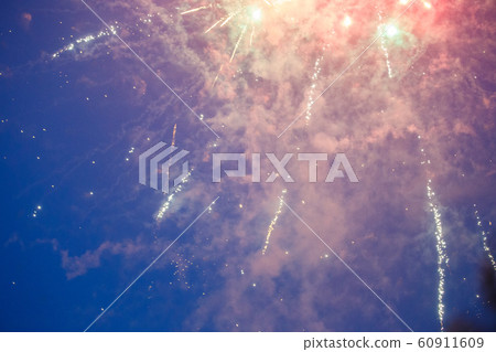 Picture of New Year's fireworks in sky Picture of New Year's fireworks in sky 60911609