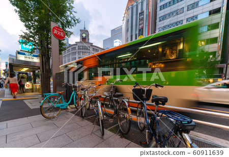 Tokyo cityscape in Japan Bicycle parked in Ginza, Tokyo 60911639