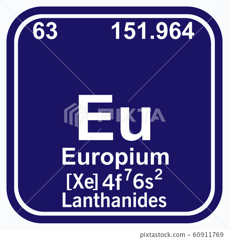 Europium Periodic Table of the Elements Vector 60911769