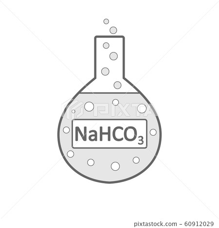 Laboratory glass with sodium bicarbonate. Laboratory glass with sodium bicarbonate. 60912029