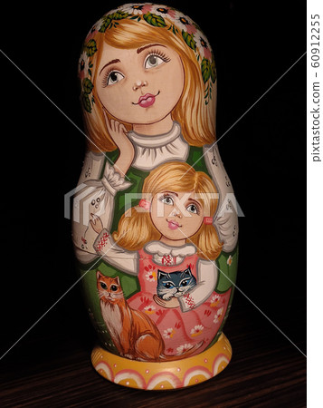 Matryoshka doll, Russian doll, Russian nesting doll, stacking dolls, wooden dolls. Matryoshka doll, Russian doll, Russian nesting doll, stacking dolls, wooden dolls. 60912255