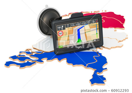 GPS navigation in the Netherlands, 3D rendering 60912293