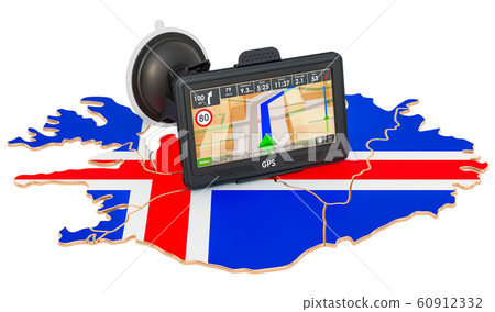 GPS navigation in Iceland, 3D rendering 60912332