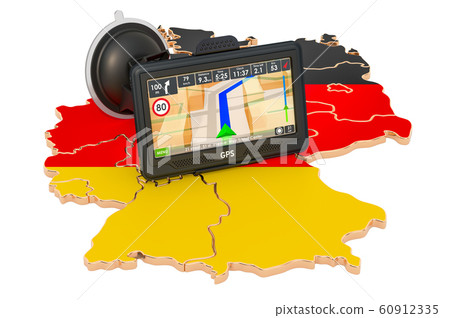 GPS navigation in Germany, 3D rendering GPS navigation in Germany, 3D rendering 60912335