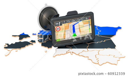 GPS navigation in Estonia, 3D rendering GPS navigation in Estonia, 3D rendering 60912339