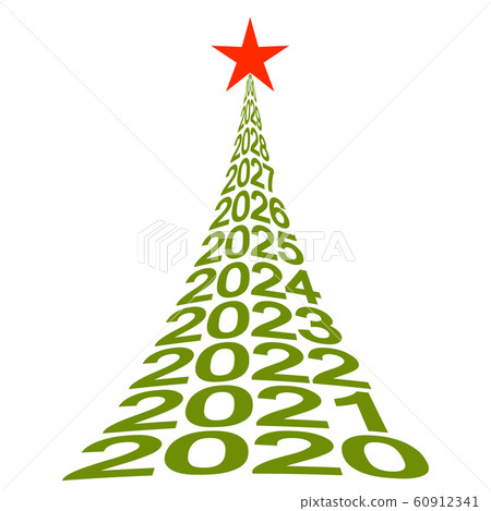 new year tree numbers 2020, vector Christmas tree symbol of new life, well-being and a beautiful new year tree numbers 2020, vector Christmas tree symbol of new life, well-being and a beautiful 60912341
