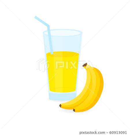 Icon of drink with fruit. Banana juice on white 60913091