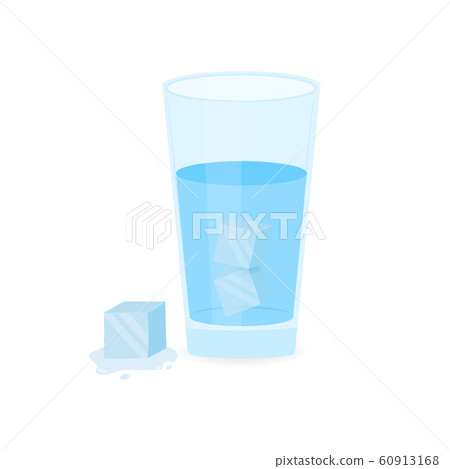 Glass of Ice Water on white background. Vector - Stock Illustration ...