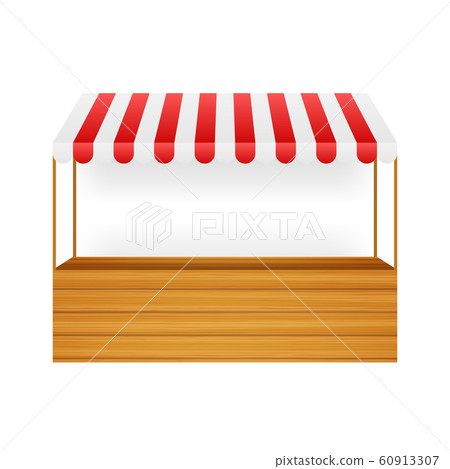 Template shopping stand with red and white striped 60913307