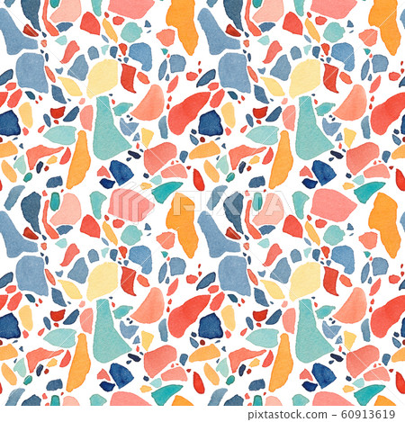 Terrazzo watercolor seamless pattern. Terrazzo watercolor seamless pattern. 60913619