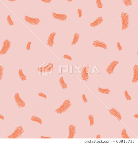 Seamless vector pattern orange Palm tree leaves on pink background. Abstract exotic tropical leaf Seamless vector pattern orange Palm tree leaves on pink background. Abstract exotic tropical leaf 60913735